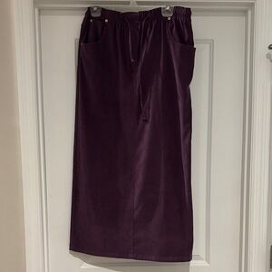 Denim&Co Deep Purple Midi Skirt